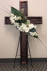 Metal Sympathy Cross -A local Pittsburgh florist for flowers in Pittsburgh. PA